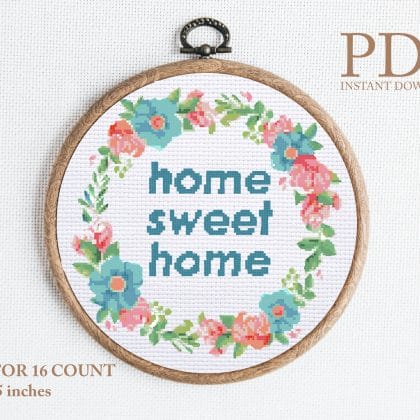 home sweet home cross stitch pattern