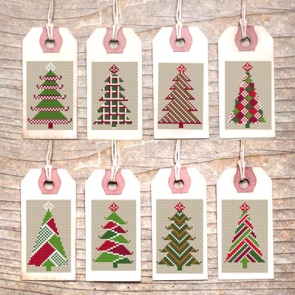 Christmas cross stitch pattern Gift tags Thank You tags Instant Download 134
