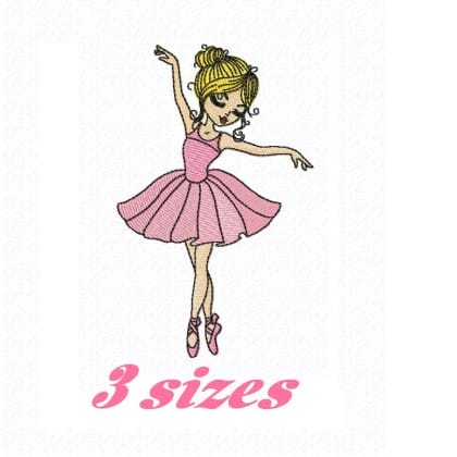 Machine embroidery design ballerina pes jef dst
