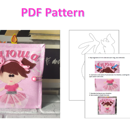 quiet book pattern PDF, Pattern and Tutorial, felt book for girls, Personalized Book for Girls