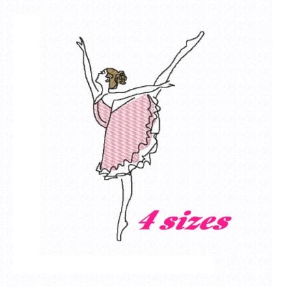 Machine embroidery design ballerina pes jef dst
