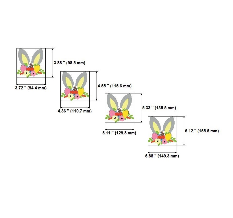 Machine embroidery design easter bunny rabbit ears 2 easter machine embroidery design pes jef dst