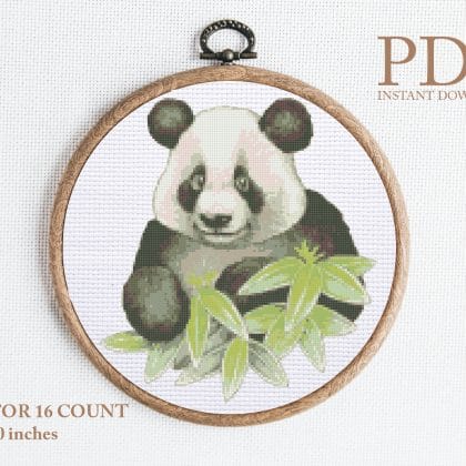 Panda cross stitch pattern