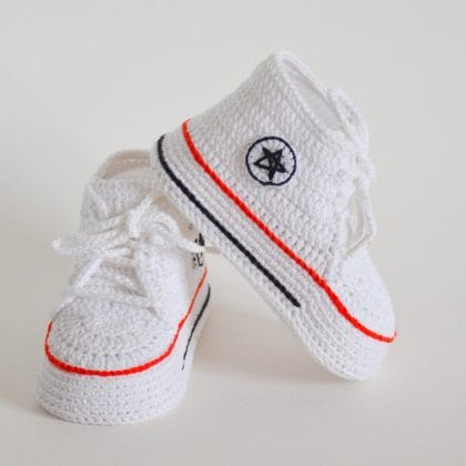 High top baby booties crochet pattern 0-3 months
