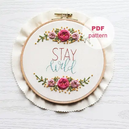 Embroidery PDF pattern. Hand embroidery design