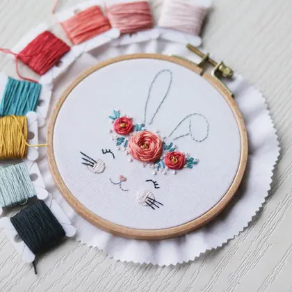 embroidery rabbit design