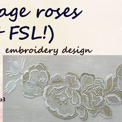Design Embroidery Machine Patterns Design DIGITAL EMBROIDERY Roses vintage