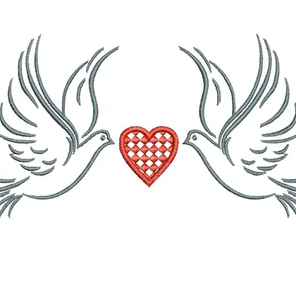 Wedding Pigeons Machne embroidery Design