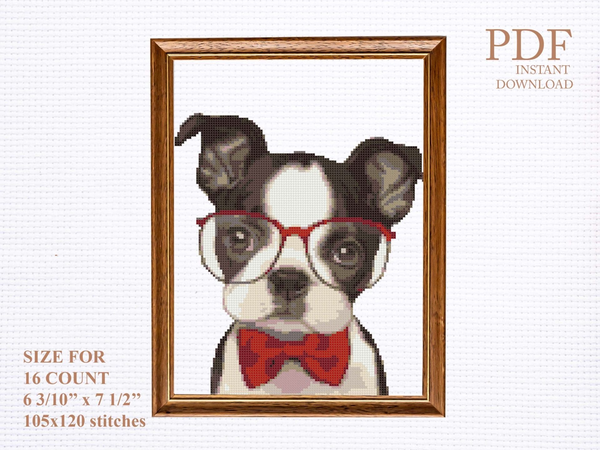 Bulldog cross stitch pattern 1 Bulldog cross stitch pattern