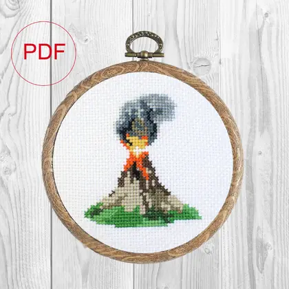 Cross-stitch Volcano