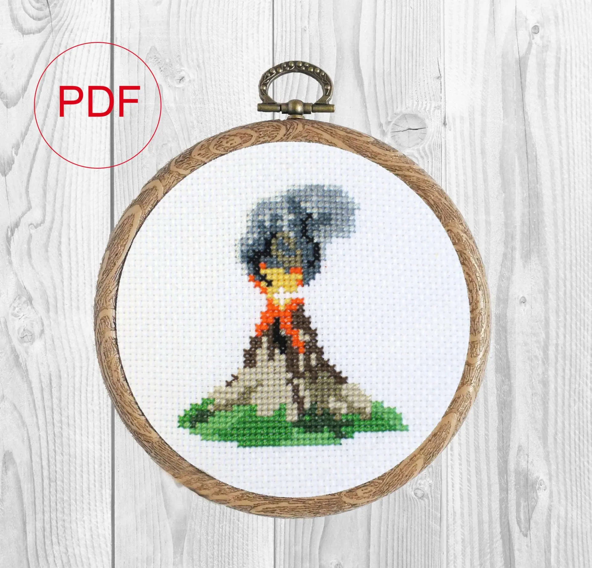Tiny cross stitch pattern Volcano 1 Cross-stitch Volcano