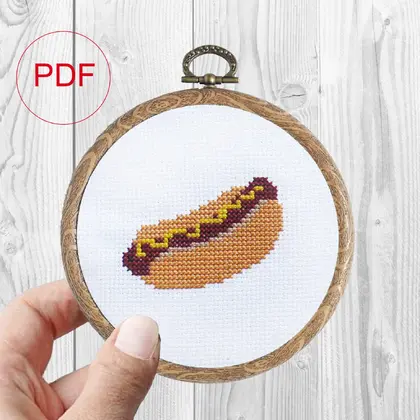 Cross stitch pattern Hot Dog
