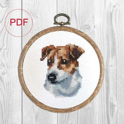 cross stitch Jack Russell