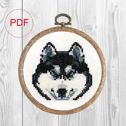 cross stitch husky