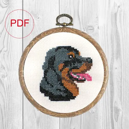 cross stitch pattern Rottweiler