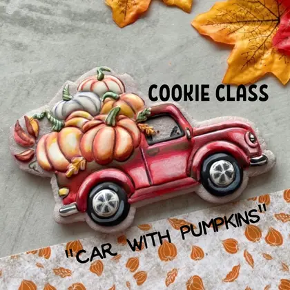 Cookie -Car with pumpkins