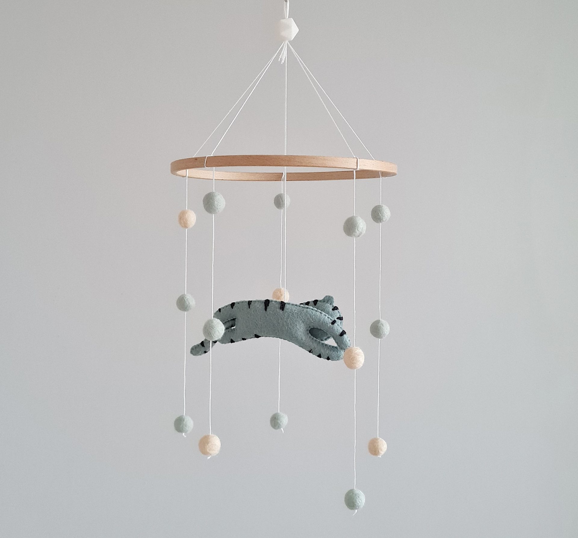 Tiger nursery mobile, Baby hanging decor, Cot toys, Newborn gift 2 Tiger nursery mobile, Baby hanging decor, Cot toys, Newborn gift - Image 2