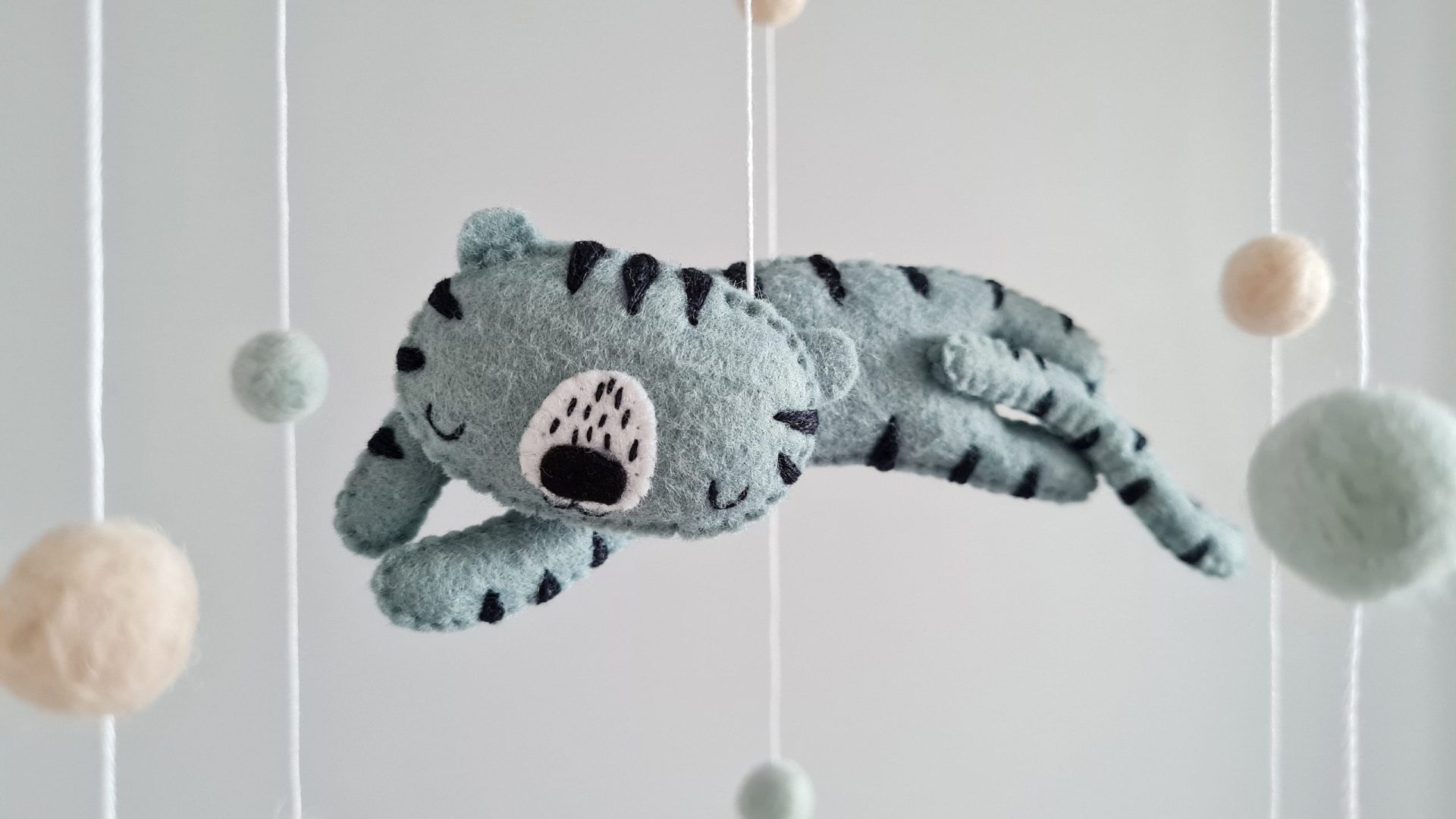 Tiger nursery mobile, Baby hanging decor, Cot toys, Newborn gift 4 Tiger nursery mobile, Baby hanging decor, Cot toys, Newborn gift - Image 4