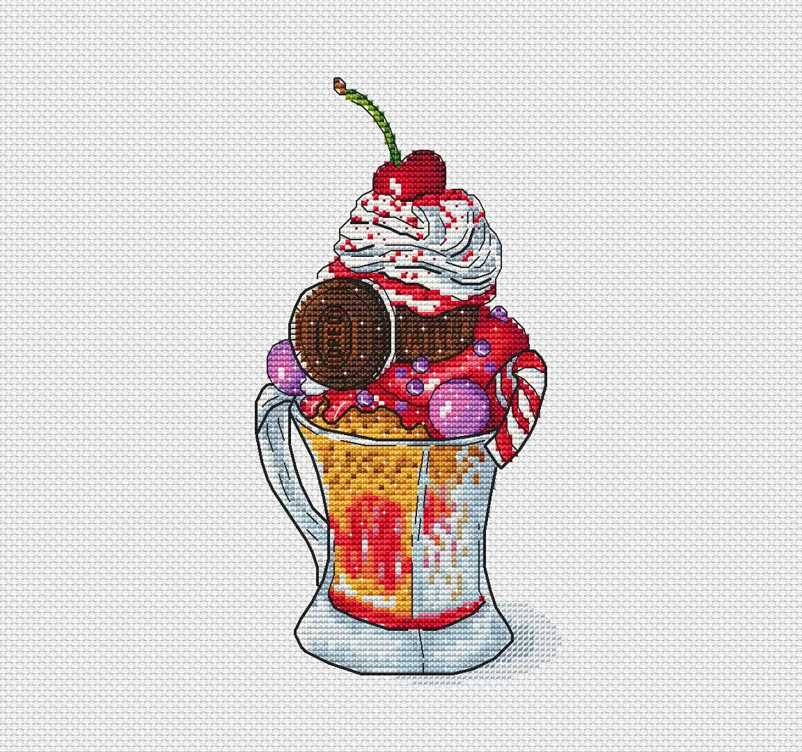 Dessert Cross Stitch Pattern, Sweetness cross stitch chart 1 Dessert cross stitch pattern