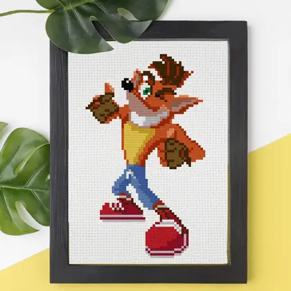 Crash Bandicoot cross stitch