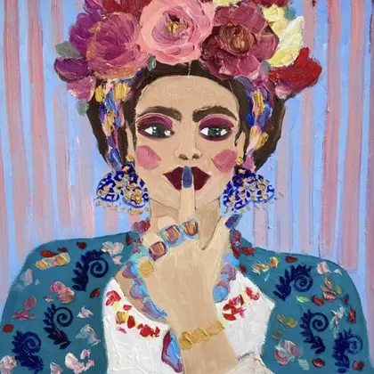 Frida Kahlo Woman portrait Fauvism oil painting Abstract art Famous