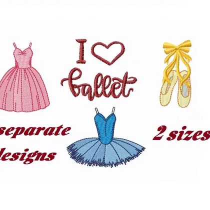 Machine embroidery design ballerina pes jef dst