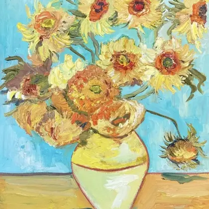 Sunflowers Still life painting Oil on Canvas Flowers art