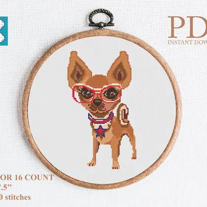 Chihuahua cross stitch pattern