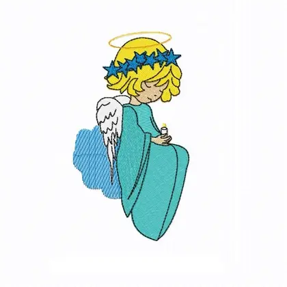Machine embroidery design angel pes jef dst