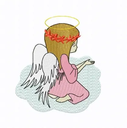 Machine embroidery design angel pes jef dst