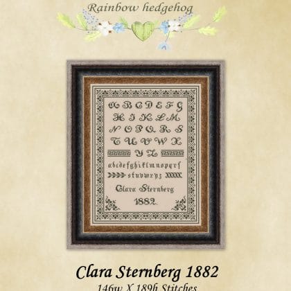 Sampler Clara Sternberg 1882 cross stitch pattern PDF