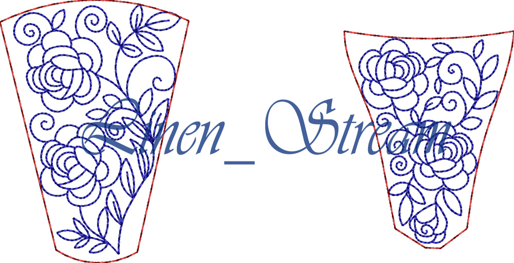 Dress 7 Roses RW embroidery design 6 Dress 7 Roses RW
