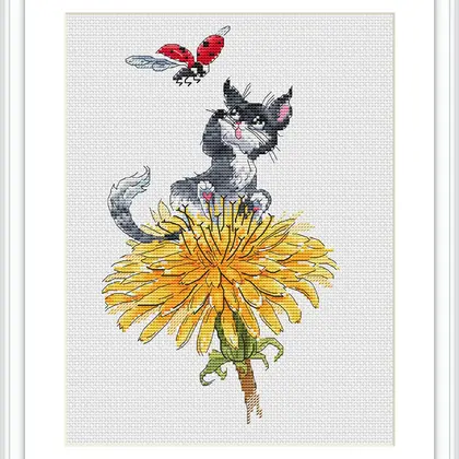 Dandelion cross stitch pattern