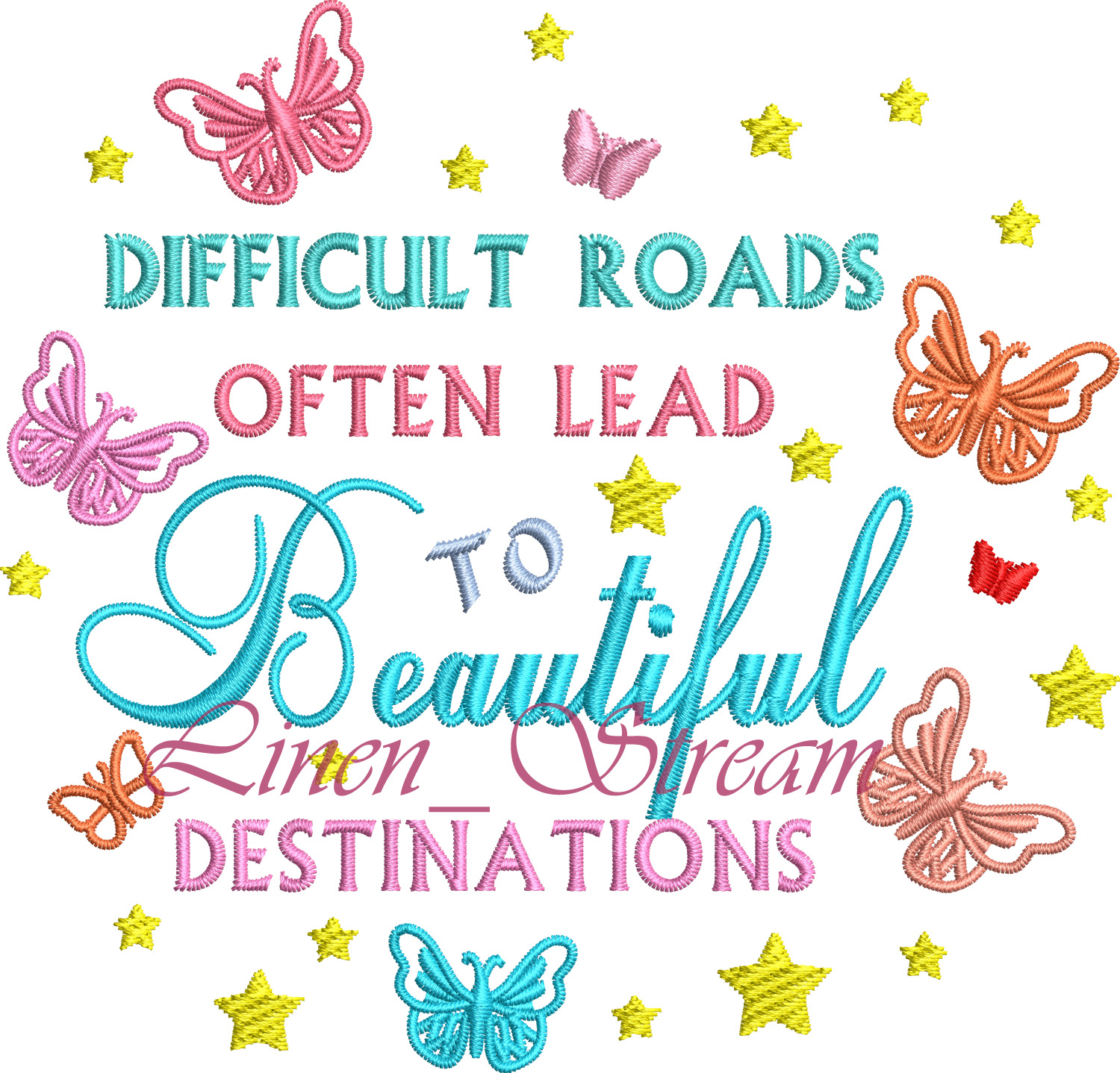 Difficult roads machine embroidery designs 2 Difficult roads