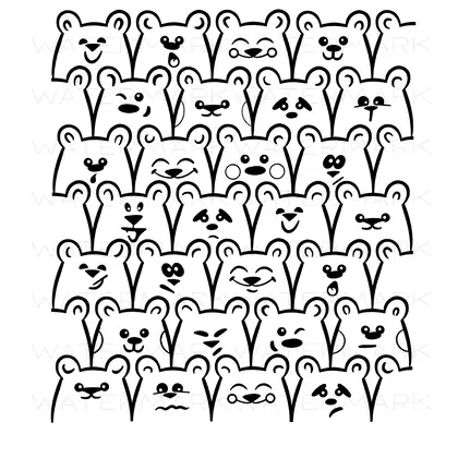 Funny Bear cubs Png sublimation illustration Cute design