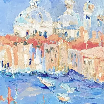 Venice Original oil painting Cityscape Abstract landscape Impressionism