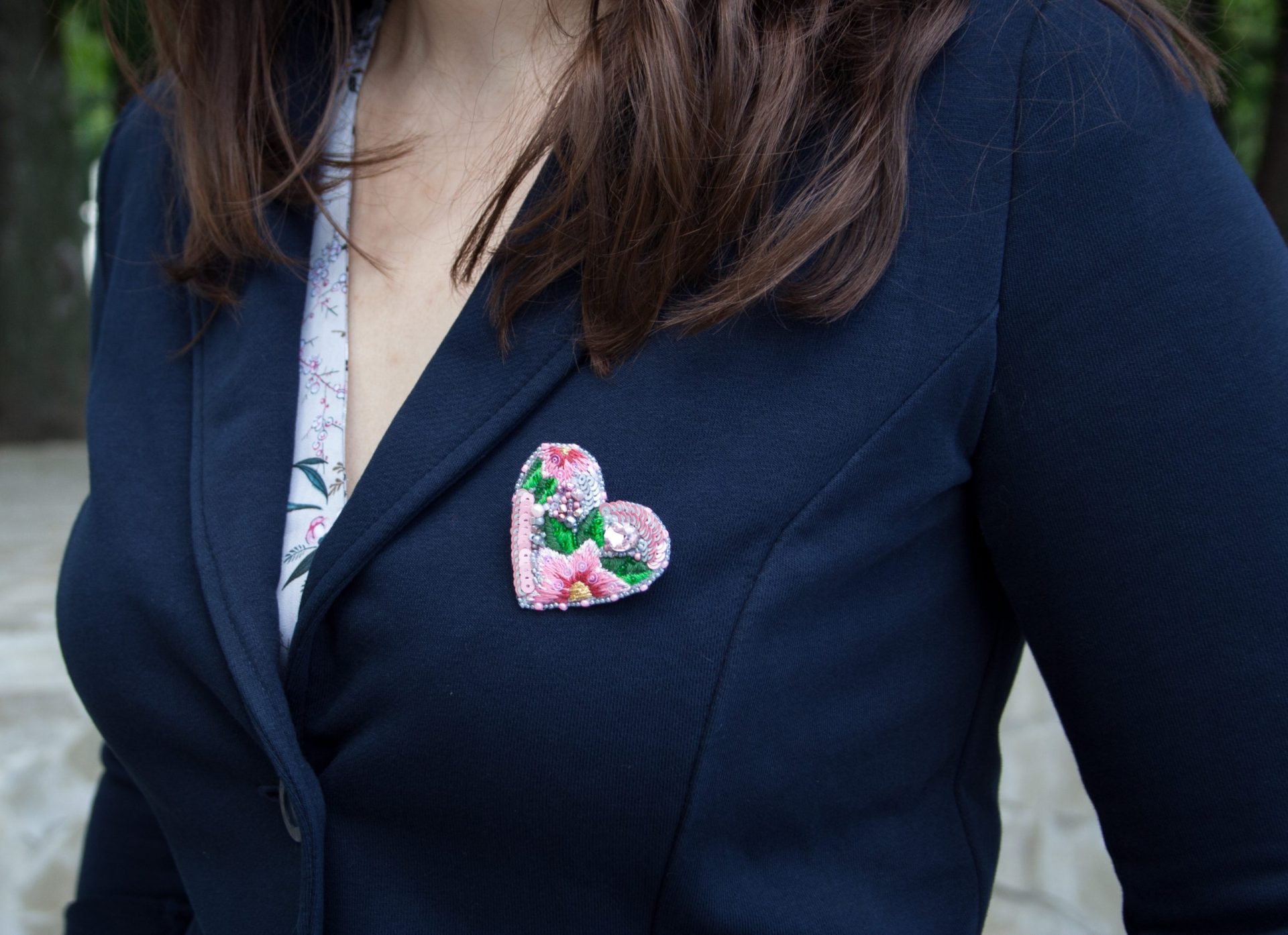 Valentine heart brooch, fashion jewelry. 2 Pink heart brooch