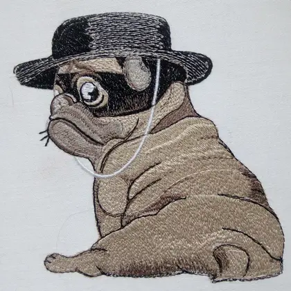 Design Embroidery Machine Patterns DIGITAL EMBROIDERY Pug Zorro