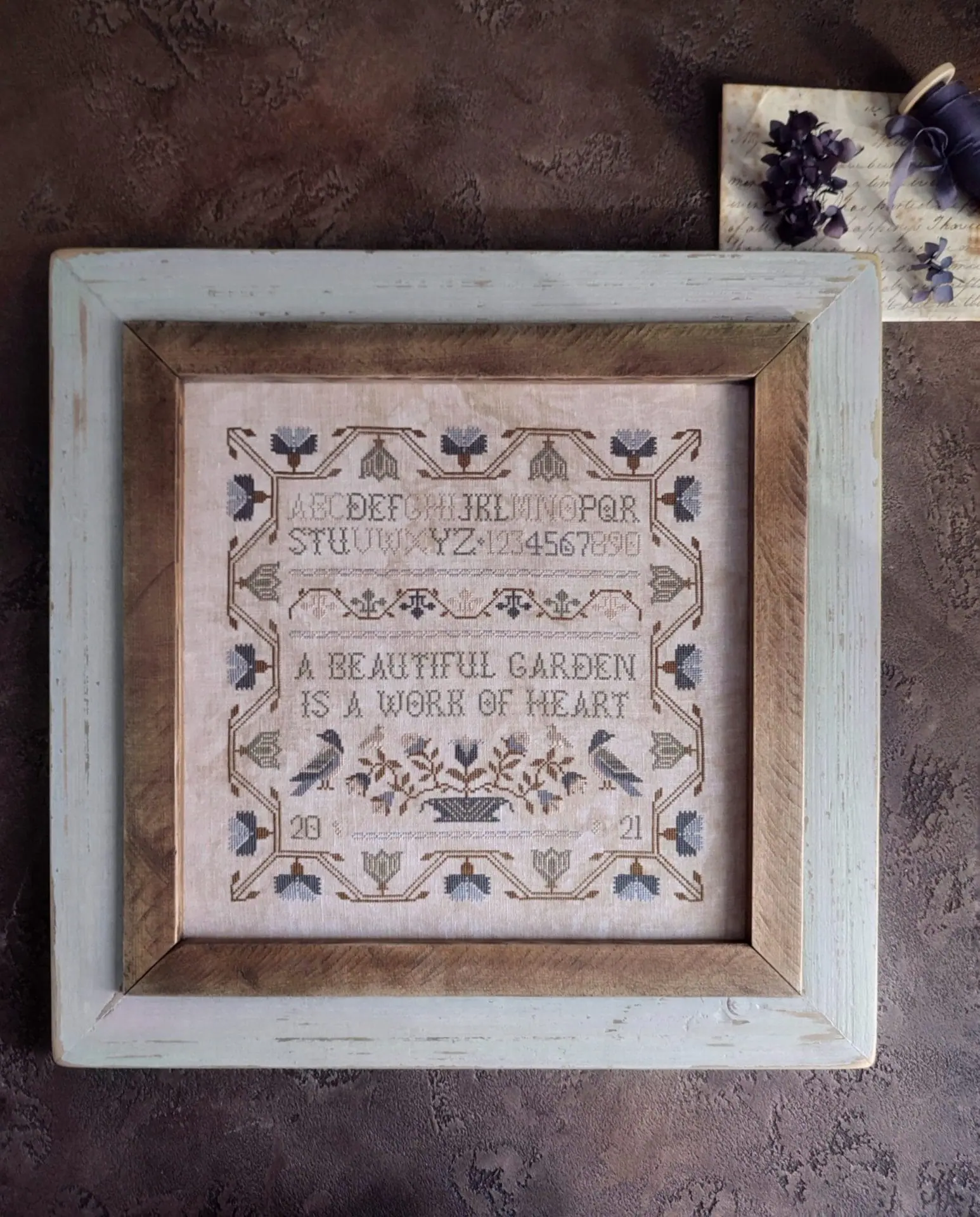 A beautiful garden Sampler Cross stitch pattern PDF 1 a-beautiful-garden-sampler