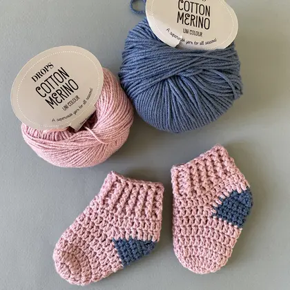 Crochet pattern socks for baby 0-3 months
