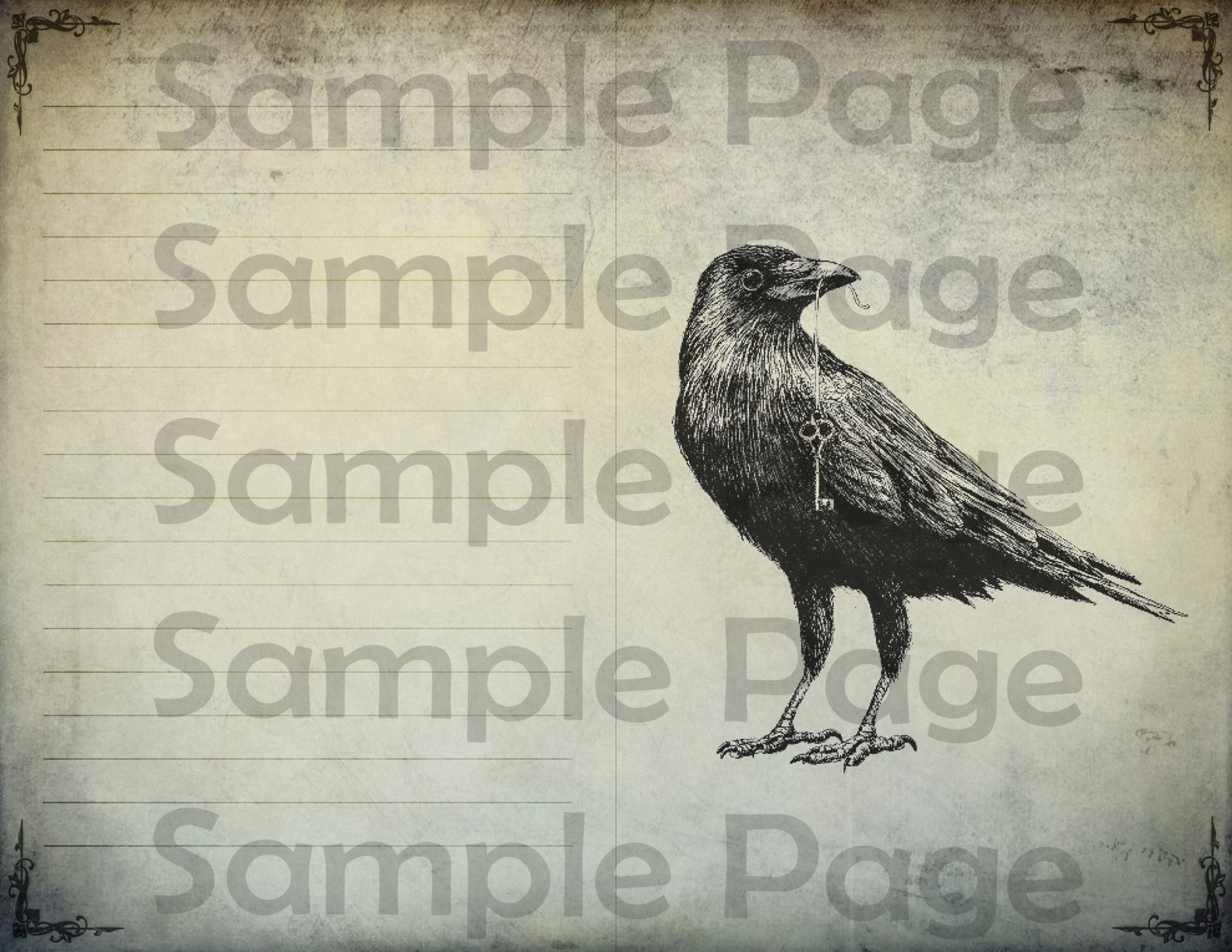 10 Blank Pages of Raven Grimoire Printable Magic Junk Journal 3 10 Blank Pages of Raven Grimoire Printable Magic Junk Journal - Image 3