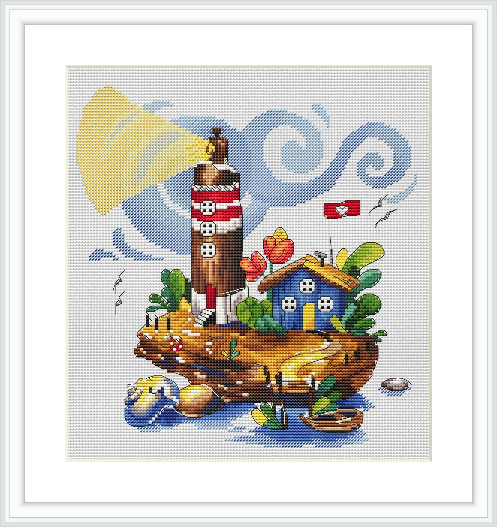 Lighthouse Cross Stitch Pattern, Seascape cross stitch 1 cross stitch pattern