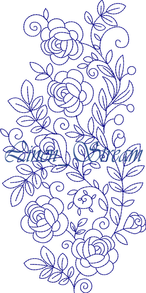 Dress 7 Roses RW embroidery design 4 Dress 7 Roses RW