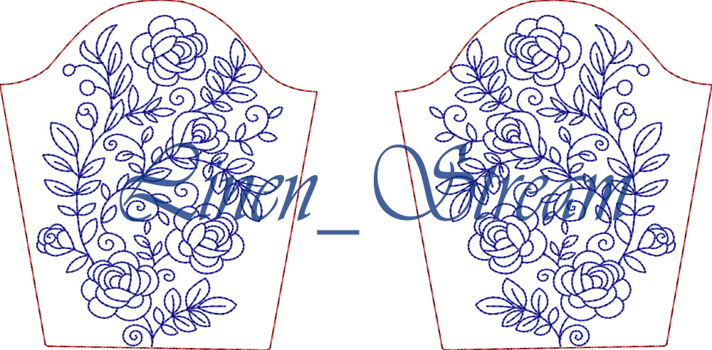 Dress 7 Roses RW embroidery design 5 Dress 7 Roses RW