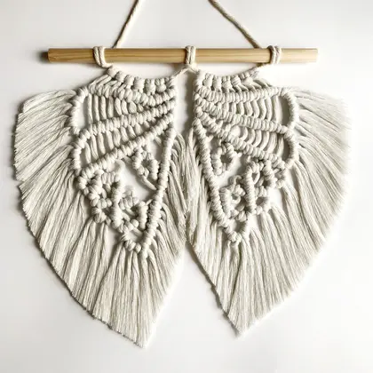 Macrame pattern PDF, Angel Wings Wall Hanging DIY Tutorial