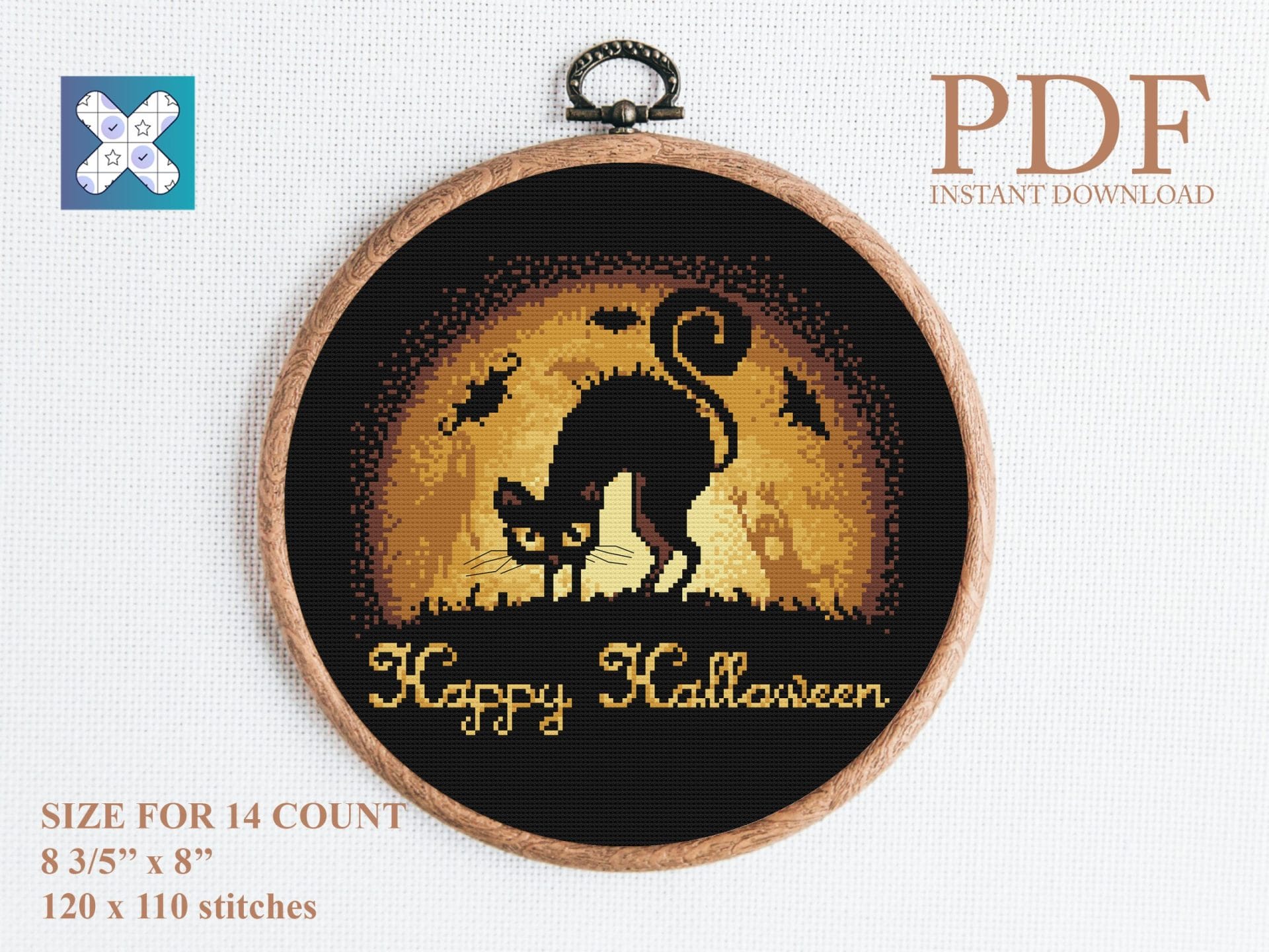 Happy halloween cross stitch pattern 1 Happy Halloween cross stitch pattern