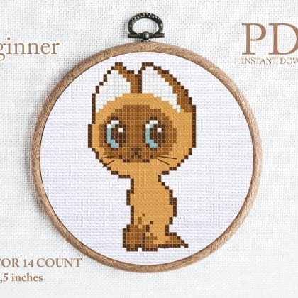 Kitten cross stitch pattern PDF