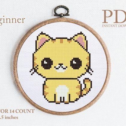 Kitty cross stitch pattern