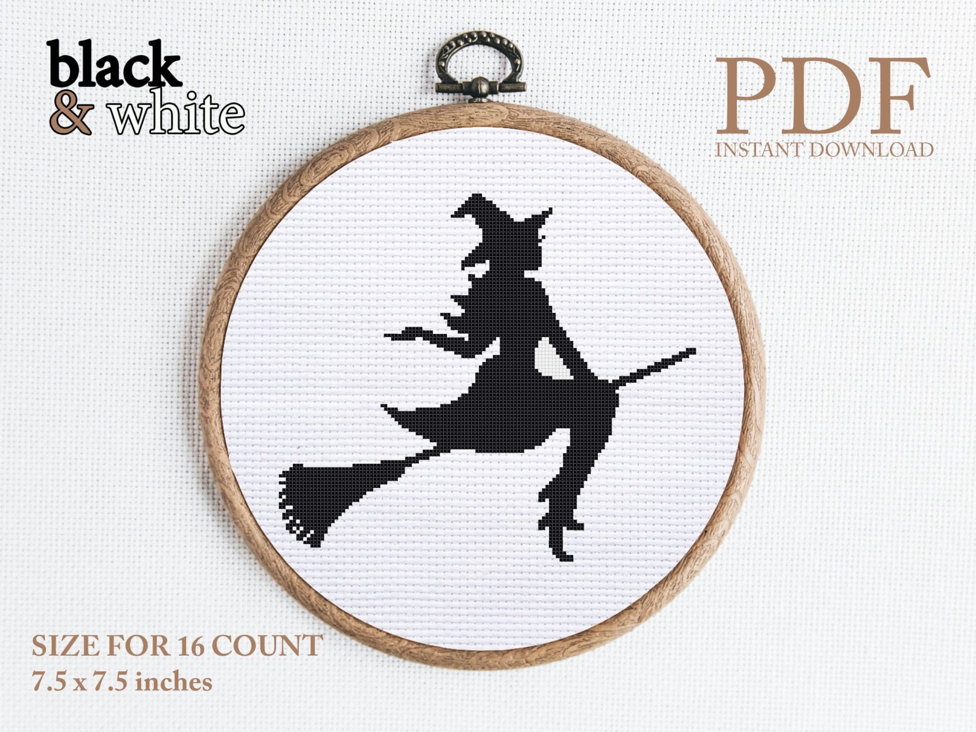Witch cross stitch pattern 1 Witch cross stitch pattern