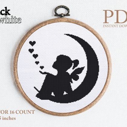 Fairy cross stitch pattern modern